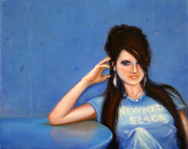 Oil Painting - Blue Girl, From Photo